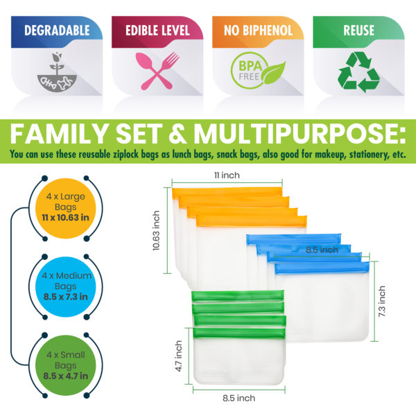 reusable large ziplock bags